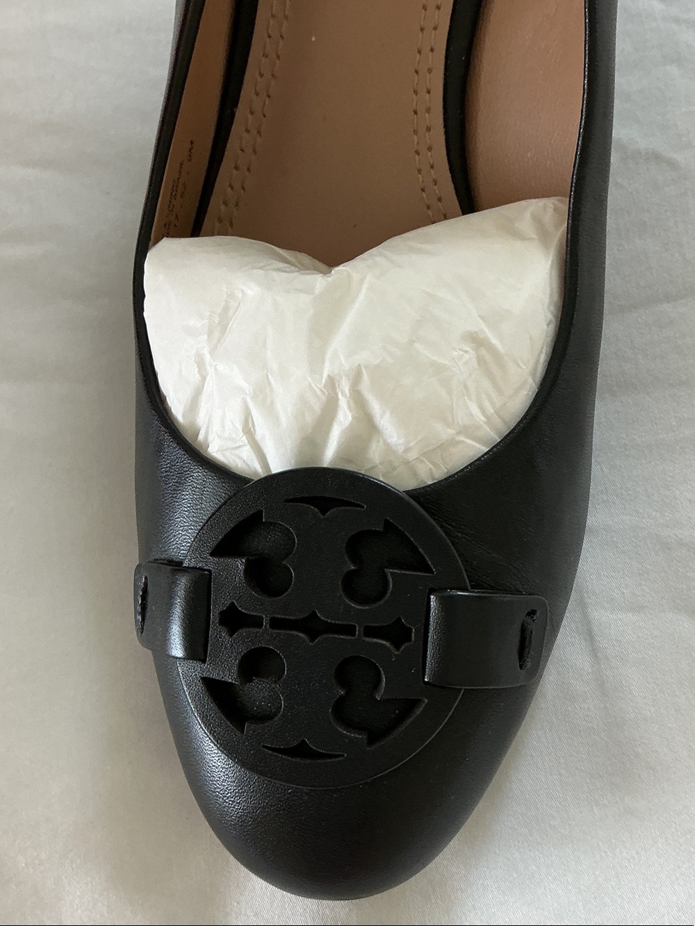Tory Burch Black Leather Logo wedge - Picture 3 of 4